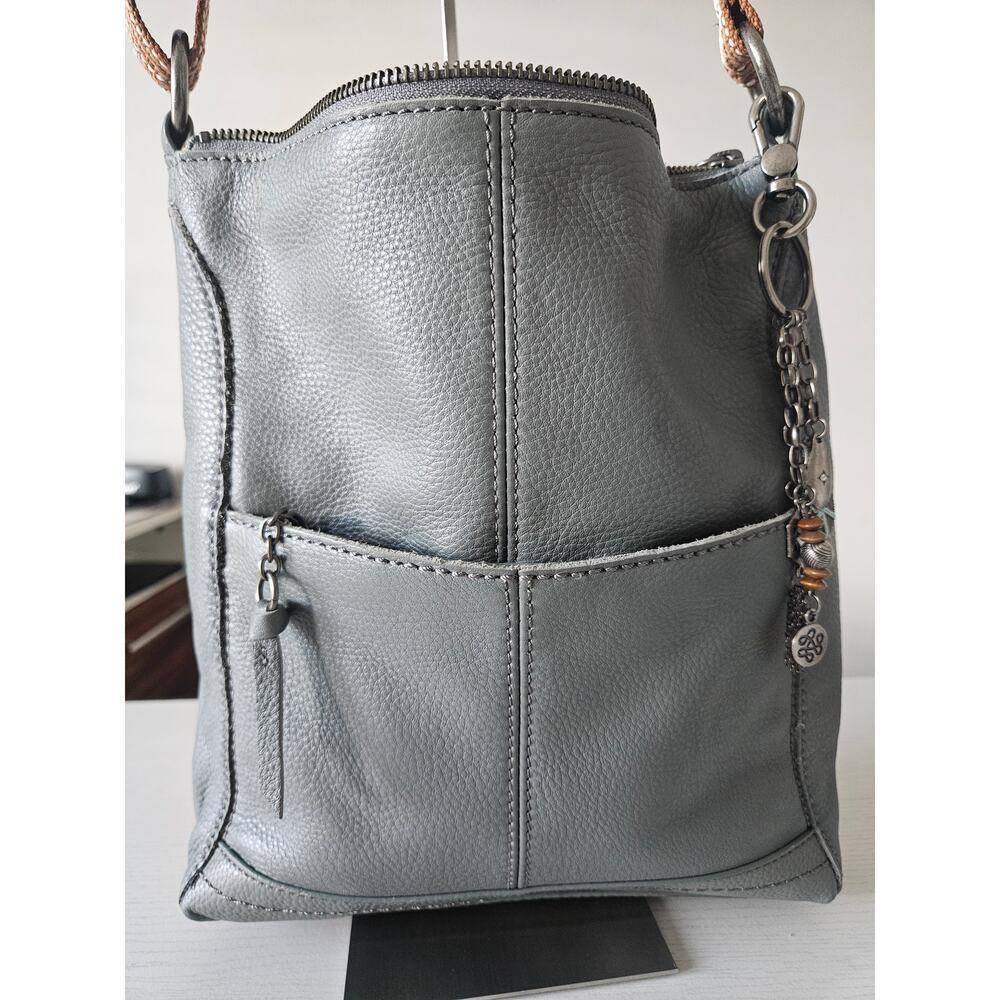 The Sak Lucia Crossbody Bag Dusty Blue Leather - Picture 8 of 12